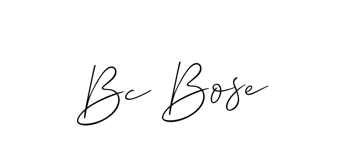 Make a beautiful signature design for name Bc Bose. With this signature (Allison_Script) style, you can create a handwritten signature for free. Bc Bose signature style 2 images and pictures png
