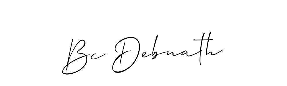 Create a beautiful signature design for name Bc Debnath. With this signature (Allison_Script) fonts, you can make a handwritten signature for free. Bc Debnath signature style 2 images and pictures png