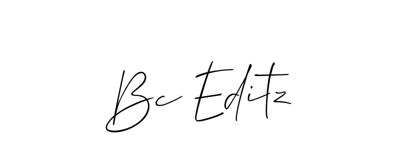 It looks lik you need a new signature style for name Bc Editz. Design unique handwritten (Allison_Script) signature with our free signature maker in just a few clicks. Bc Editz signature style 2 images and pictures png