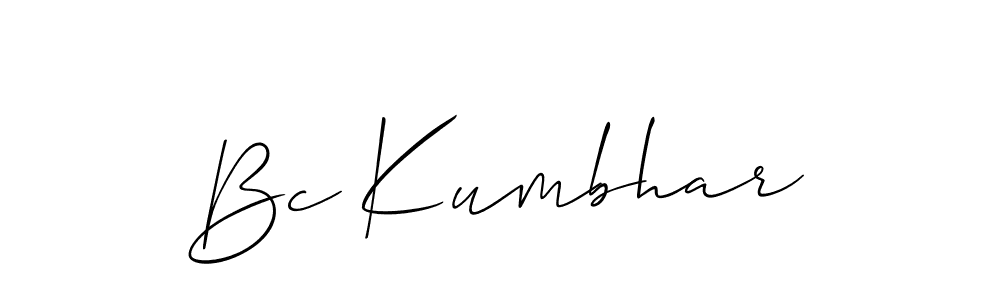 Design your own signature with our free online signature maker. With this signature software, you can create a handwritten (Allison_Script) signature for name Bc Kumbhar. Bc Kumbhar signature style 2 images and pictures png