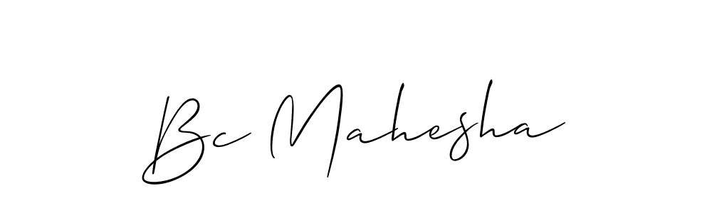 You should practise on your own different ways (Allison_Script) to write your name (Bc Mahesha) in signature. don't let someone else do it for you. Bc Mahesha signature style 2 images and pictures png