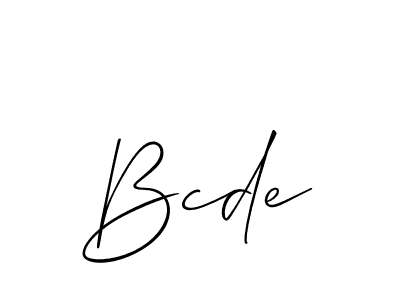 Use a signature maker to create a handwritten signature online. With this signature software, you can design (Allison_Script) your own signature for name Bcde. Bcde signature style 2 images and pictures png