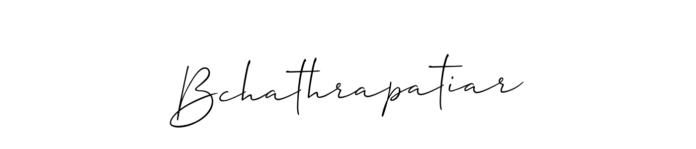 Design your own signature with our free online signature maker. With this signature software, you can create a handwritten (Allison_Script) signature for name Bchathrapatiar. Bchathrapatiar signature style 2 images and pictures png