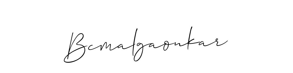 It looks lik you need a new signature style for name Bcmalgaonkar. Design unique handwritten (Allison_Script) signature with our free signature maker in just a few clicks. Bcmalgaonkar signature style 2 images and pictures png