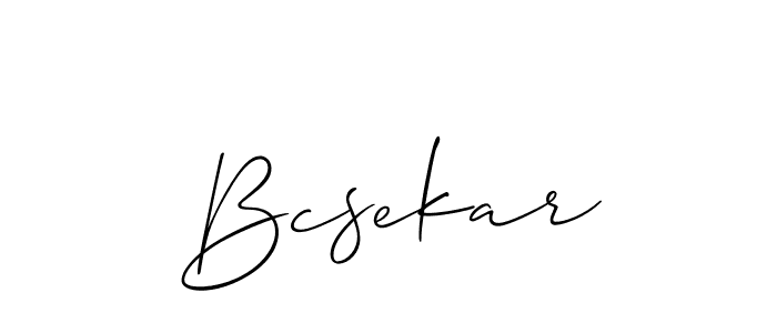 It looks lik you need a new signature style for name Bcsekar. Design unique handwritten (Allison_Script) signature with our free signature maker in just a few clicks. Bcsekar signature style 2 images and pictures png