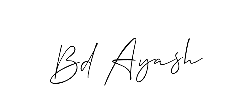if you are searching for the best signature style for your name Bd Ayash. so please give up your signature search. here we have designed multiple signature styles  using Allison_Script. Bd Ayash signature style 2 images and pictures png