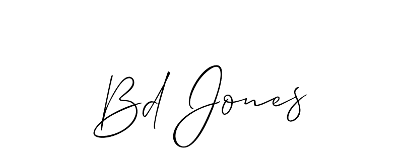 The best way (Allison_Script) to make a short signature is to pick only two or three words in your name. The name Bd Jones include a total of six letters. For converting this name. Bd Jones signature style 2 images and pictures png