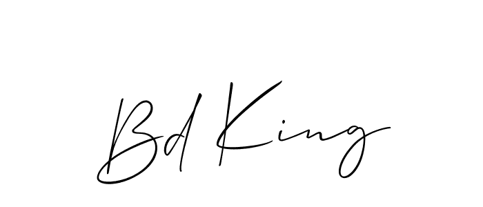 How to make Bd King name signature. Use Allison_Script style for creating short signs online. This is the latest handwritten sign. Bd King signature style 2 images and pictures png