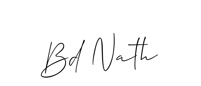 Make a beautiful signature design for name Bd Nath. With this signature (Allison_Script) style, you can create a handwritten signature for free. Bd Nath signature style 2 images and pictures png