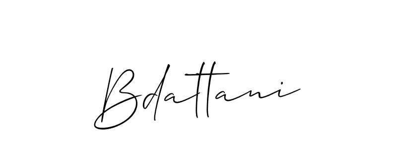 It looks lik you need a new signature style for name Bdattani. Design unique handwritten (Allison_Script) signature with our free signature maker in just a few clicks. Bdattani signature style 2 images and pictures png