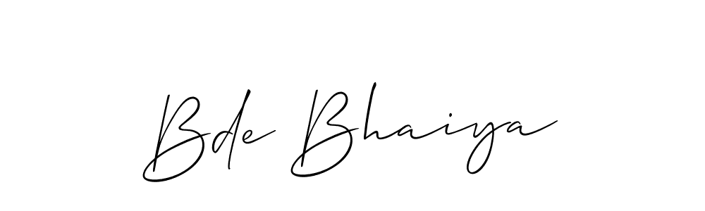 How to make Bde Bhaiya name signature. Use Allison_Script style for creating short signs online. This is the latest handwritten sign. Bde Bhaiya signature style 2 images and pictures png