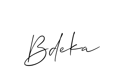 How to Draw Bdeka signature style? Allison_Script is a latest design signature styles for name Bdeka. Bdeka signature style 2 images and pictures png