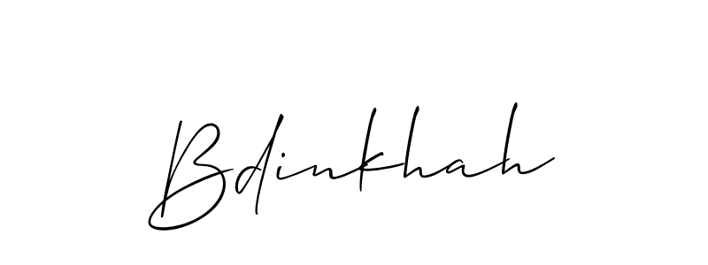 Use a signature maker to create a handwritten signature online. With this signature software, you can design (Allison_Script) your own signature for name Bdinkhah. Bdinkhah signature style 2 images and pictures png