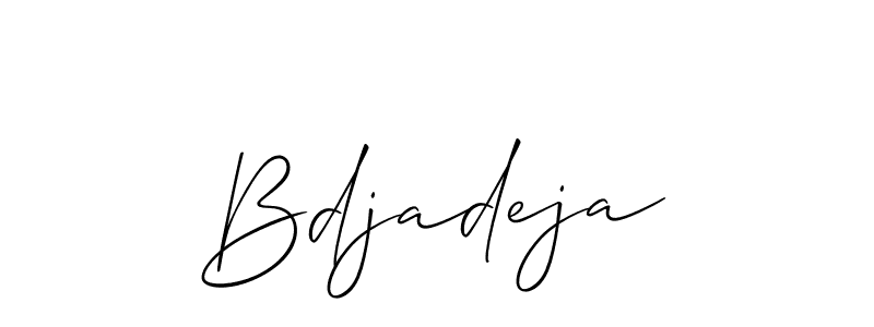 Use a signature maker to create a handwritten signature online. With this signature software, you can design (Allison_Script) your own signature for name Bdjadeja. Bdjadeja signature style 2 images and pictures png