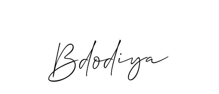 Design your own signature with our free online signature maker. With this signature software, you can create a handwritten (Allison_Script) signature for name Bdodiya. Bdodiya signature style 2 images and pictures png