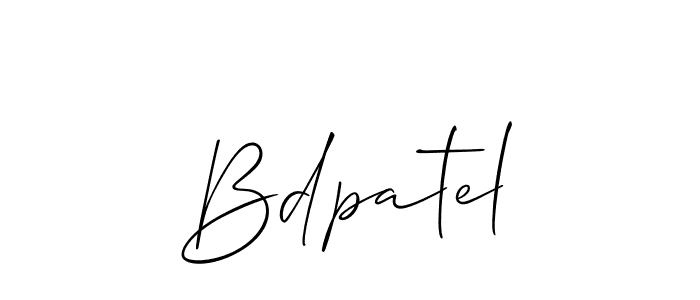 The best way (Allison_Script) to make a short signature is to pick only two or three words in your name. The name Bdpatel include a total of six letters. For converting this name. Bdpatel signature style 2 images and pictures png