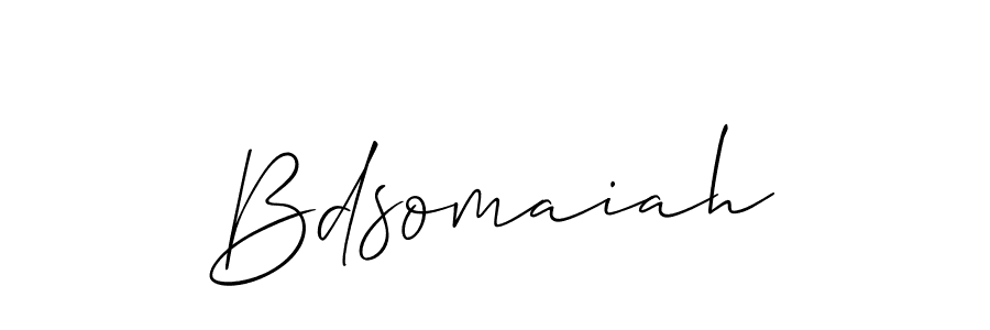It looks lik you need a new signature style for name Bdsomaiah. Design unique handwritten (Allison_Script) signature with our free signature maker in just a few clicks. Bdsomaiah signature style 2 images and pictures png