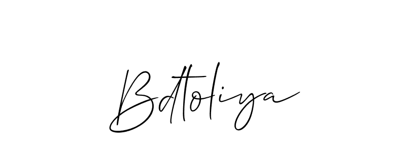 Make a beautiful signature design for name Bdtoliya. With this signature (Allison_Script) style, you can create a handwritten signature for free. Bdtoliya signature style 2 images and pictures png