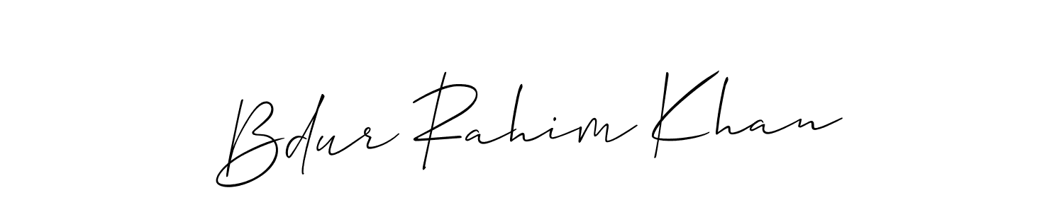 It looks lik you need a new signature style for name Bdur Rahim Khan. Design unique handwritten (Allison_Script) signature with our free signature maker in just a few clicks. Bdur Rahim Khan signature style 2 images and pictures png