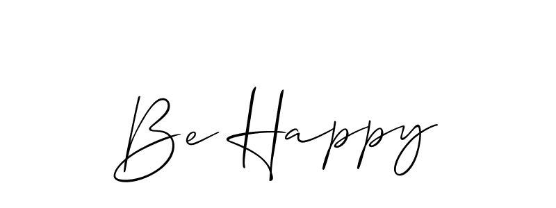 How to make Be Happy name signature. Use Allison_Script style for creating short signs online. This is the latest handwritten sign. Be Happy signature style 2 images and pictures png