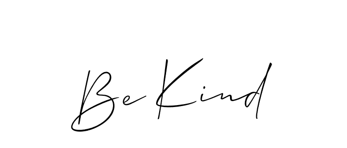 The best way (Allison_Script) to make a short signature is to pick only two or three words in your name. The name Be Kind include a total of six letters. For converting this name. Be Kind signature style 2 images and pictures png