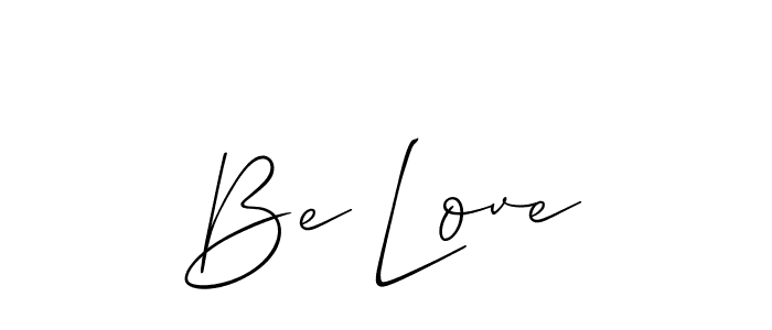 Use a signature maker to create a handwritten signature online. With this signature software, you can design (Allison_Script) your own signature for name Be Love. Be Love signature style 2 images and pictures png