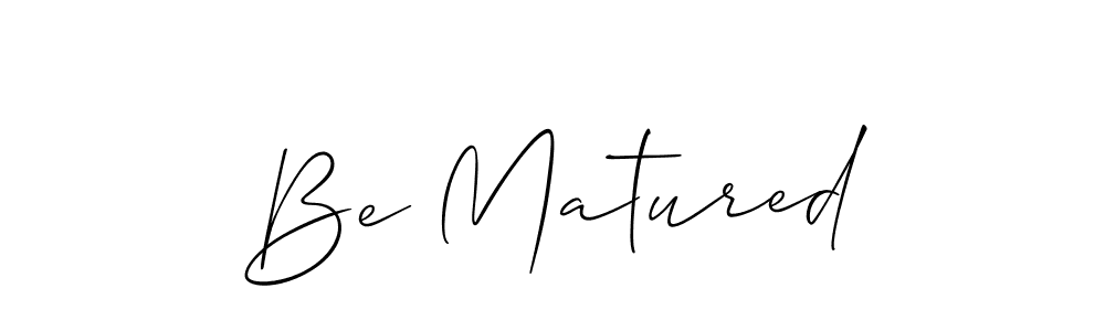 if you are searching for the best signature style for your name Be Matured. so please give up your signature search. here we have designed multiple signature styles  using Allison_Script. Be Matured signature style 2 images and pictures png