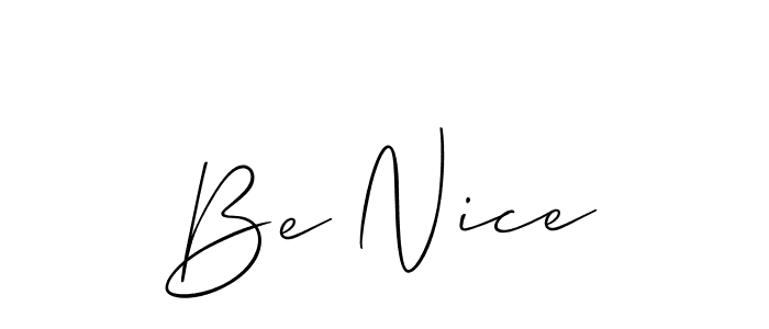 Allison_Script is a professional signature style that is perfect for those who want to add a touch of class to their signature. It is also a great choice for those who want to make their signature more unique. Get Be Nice name to fancy signature for free. Be Nice signature style 2 images and pictures png