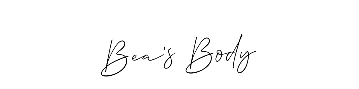 Once you've used our free online signature maker to create your best signature Allison_Script style, it's time to enjoy all of the benefits that Bea’s Body name signing documents. Bea’s Body signature style 2 images and pictures png