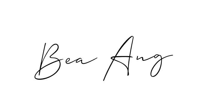 How to make Bea Ang name signature. Use Allison_Script style for creating short signs online. This is the latest handwritten sign. Bea Ang signature style 2 images and pictures png