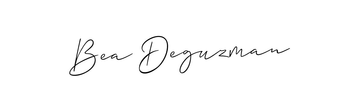 Also You can easily find your signature by using the search form. We will create Bea Deguzman name handwritten signature images for you free of cost using Allison_Script sign style. Bea Deguzman signature style 2 images and pictures png