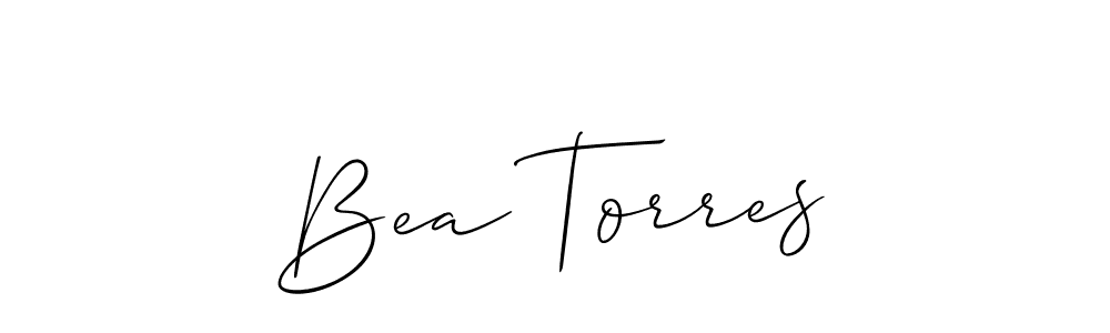 Make a beautiful signature design for name Bea Torres. With this signature (Allison_Script) style, you can create a handwritten signature for free. Bea Torres signature style 2 images and pictures png