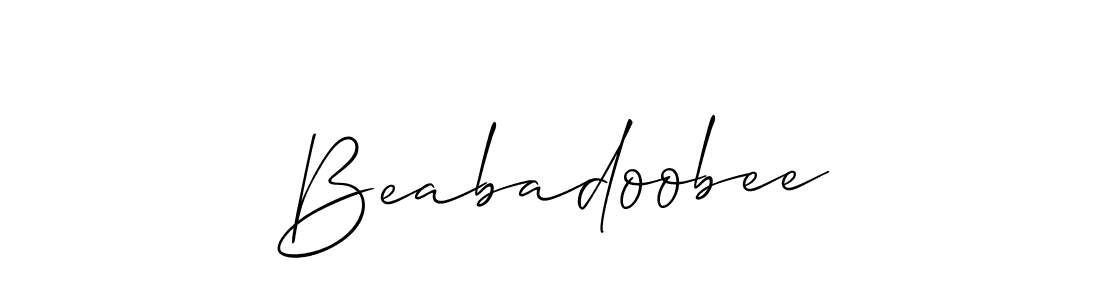 The best way (Allison_Script) to make a short signature is to pick only two or three words in your name. The name Beabadoobee include a total of six letters. For converting this name. Beabadoobee signature style 2 images and pictures png