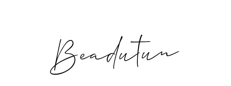Once you've used our free online signature maker to create your best signature Allison_Script style, it's time to enjoy all of the benefits that Beadutun name signing documents. Beadutun signature style 2 images and pictures png