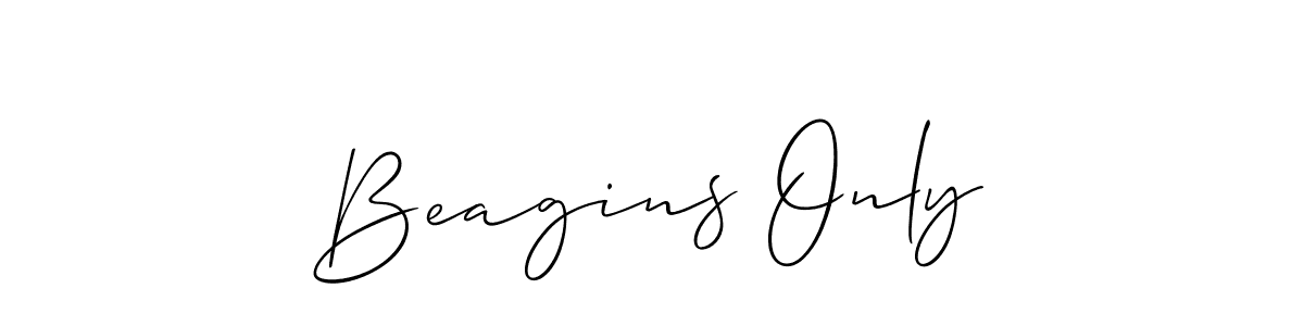 It looks lik you need a new signature style for name Beagins Only. Design unique handwritten (Allison_Script) signature with our free signature maker in just a few clicks. Beagins Only signature style 2 images and pictures png