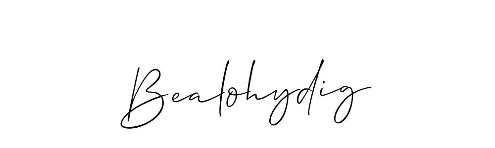 Design your own signature with our free online signature maker. With this signature software, you can create a handwritten (Allison_Script) signature for name Bealohydig. Bealohydig signature style 2 images and pictures png