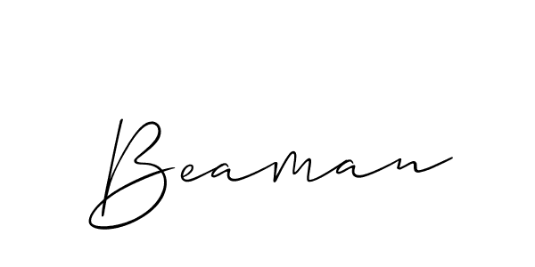 Use a signature maker to create a handwritten signature online. With this signature software, you can design (Allison_Script) your own signature for name Beaman. Beaman signature style 2 images and pictures png