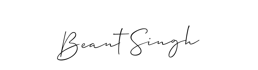 Make a beautiful signature design for name Beant Singh. With this signature (Allison_Script) style, you can create a handwritten signature for free. Beant Singh signature style 2 images and pictures png