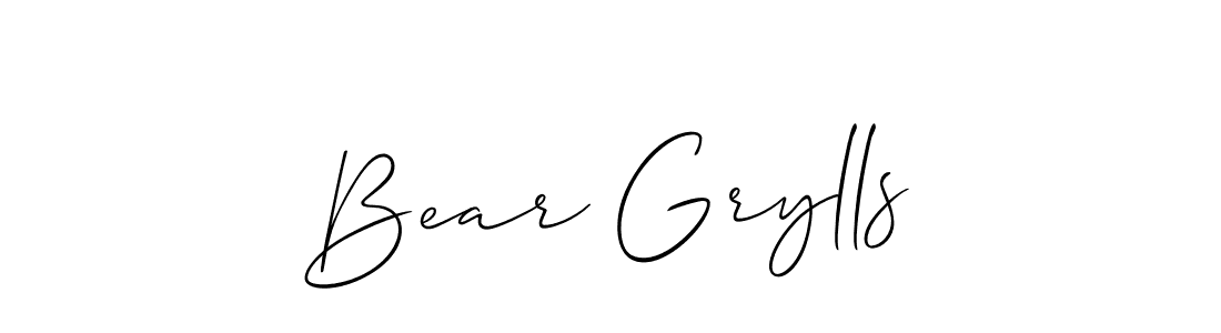 You should practise on your own different ways (Allison_Script) to write your name (Bear Grylls) in signature. don't let someone else do it for you. Bear Grylls signature style 2 images and pictures png