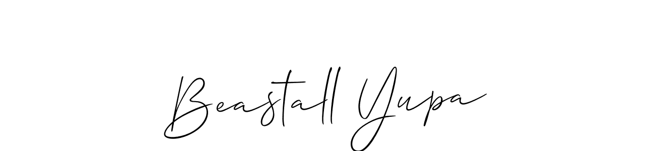 It looks lik you need a new signature style for name Beastall Yupa. Design unique handwritten (Allison_Script) signature with our free signature maker in just a few clicks. Beastall Yupa signature style 2 images and pictures png