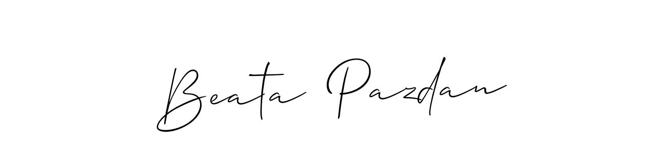 Allison_Script is a professional signature style that is perfect for those who want to add a touch of class to their signature. It is also a great choice for those who want to make their signature more unique. Get Beata  Pazdan name to fancy signature for free. Beata  Pazdan signature style 2 images and pictures png
