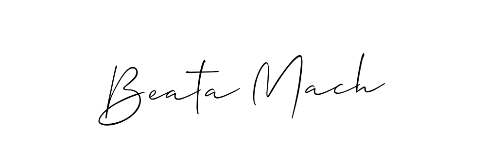 Design your own signature with our free online signature maker. With this signature software, you can create a handwritten (Allison_Script) signature for name Beata Mach. Beata Mach signature style 2 images and pictures png