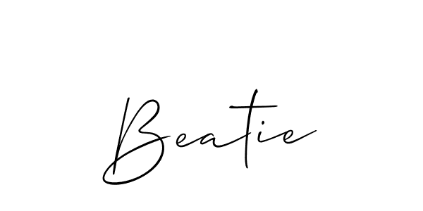 Use a signature maker to create a handwritten signature online. With this signature software, you can design (Allison_Script) your own signature for name Beatie. Beatie signature style 2 images and pictures png