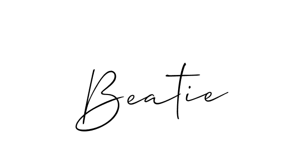 Use a signature maker to create a handwritten signature online. With this signature software, you can design (Allison_Script) your own signature for name Beatie. Beatie signature style 2 images and pictures png