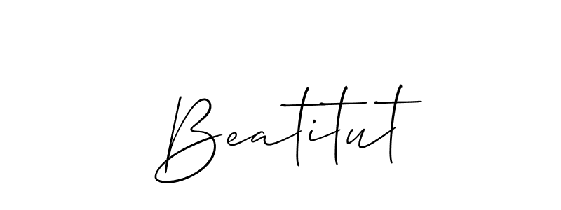 Check out images of Autograph of Beatitut name. Actor Beatitut Signature Style. Allison_Script is a professional sign style online. Beatitut signature style 2 images and pictures png
