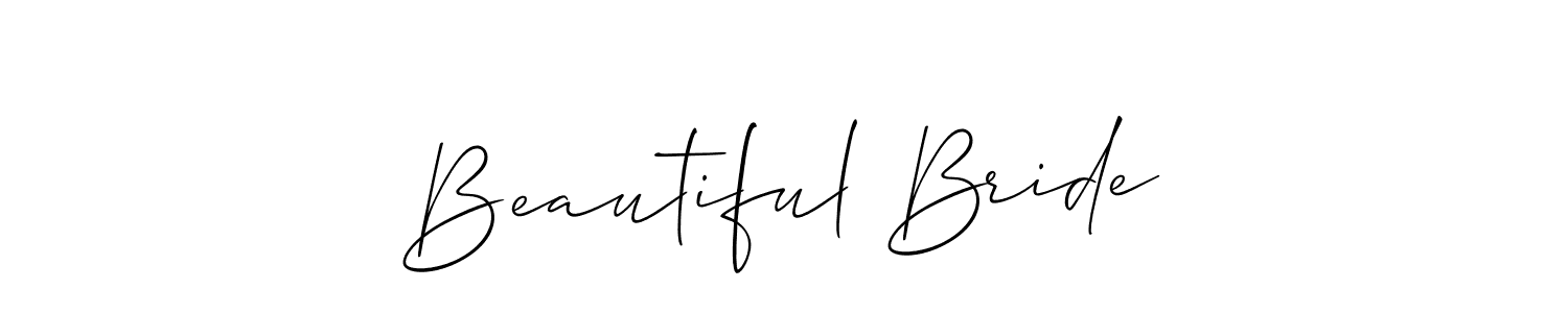 Make a beautiful signature design for name Beautiful Bride. With this signature (Allison_Script) style, you can create a handwritten signature for free. Beautiful Bride signature style 2 images and pictures png