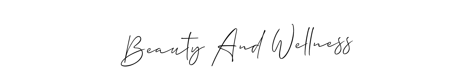 It looks lik you need a new signature style for name Beauty And Wellness. Design unique handwritten (Allison_Script) signature with our free signature maker in just a few clicks. Beauty And Wellness signature style 2 images and pictures png