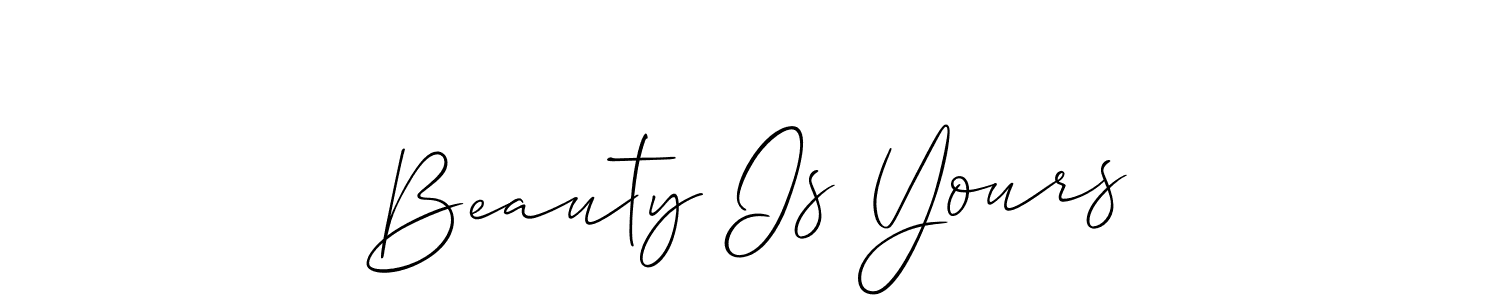 Use a signature maker to create a handwritten signature online. With this signature software, you can design (Allison_Script) your own signature for name Beauty Is Yours. Beauty Is Yours signature style 2 images and pictures png