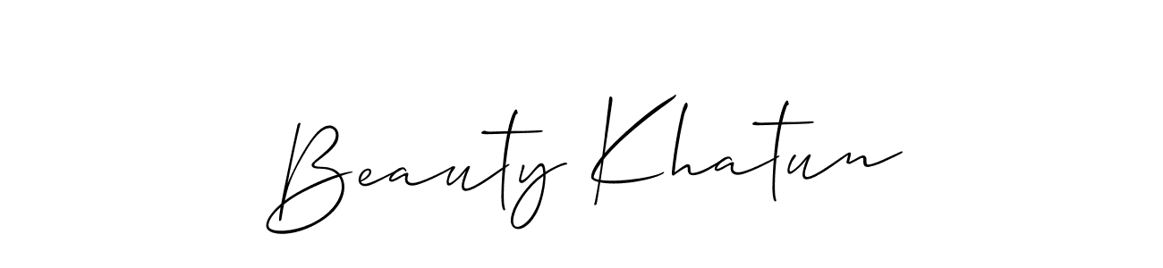 Allison_Script is a professional signature style that is perfect for those who want to add a touch of class to their signature. It is also a great choice for those who want to make their signature more unique. Get Beauty Khatun name to fancy signature for free. Beauty Khatun signature style 2 images and pictures png