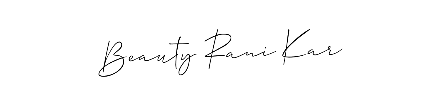 Use a signature maker to create a handwritten signature online. With this signature software, you can design (Allison_Script) your own signature for name Beauty Rani Kar. Beauty Rani Kar signature style 2 images and pictures png
